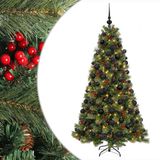 vidaXL Kunstkerstboom met kerstbal 210 cm 300 LED's Warmwit