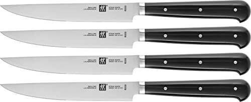 Zwilling Steakset mit Welle, 4 teilig, Edelstahl, Schwarz/silber, 1 x 1 x 1 cm, 4 Einheiten