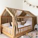 LILIMAUS Lit maison baldaquin - baldaquin pour lit maison - 67,5 x 270 cm - mousseline de coton - beige foncé