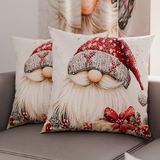 PETTI Artigiani Italiani - Paar kussenslopen 40 x 40 cm van microvezel, kerstkussenslopen, kerstdecoratie, slaapkamer, bank, woonkamer, set van 2 kussenslopen, kussensloop Xmas 13