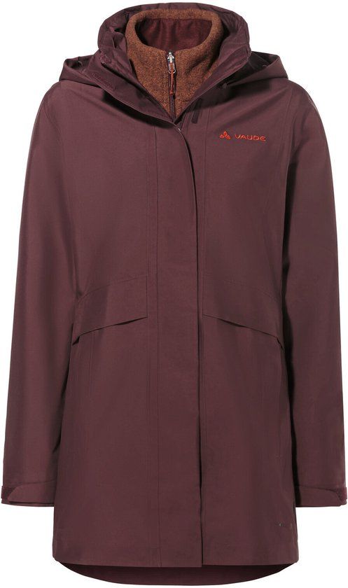 VAUDE Women's Idris 3in1 Parka IV, dark oak, maat 36