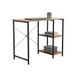 TAISSU - Bureau met Planken - 90x48x76 cm - Mod. VILS | Computertafel met opbergruimte - Kantoor en studeerkamer - Metalen frame - Eenvoudige montage - Matzwart en lichte eik