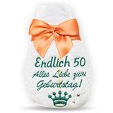 Cadeau Tanjo Cadeau voor de 50e verjaardag | Geborduurde luier | Oranje