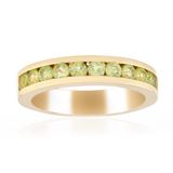 Cavill - Zilveren ring 925 Sterling Verguld - 11 Birmese Peridoots Rond 0,73 Ct - Luxe Groene Edelsteen Ring Dames