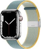 By Qubix - Nylon bandje met klemsluiting - Teal - Geschikt voor Apple Watch 44mm / 45mm / 46mm / 49mm