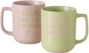 Boltze - Tasses - Set de 2 - Céramique - Matcha - Vert & Rose clair - 330 ml