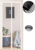 Moustiquaire de porte 54 Tailles 120 x 240cm Moustiquaire Porte pour Porte de Balcon Porte de Cave Porte de Terrasse - Fermeture Automatique - Rayures Blanches