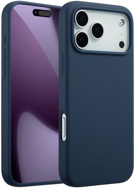 Accezz Liquid Silicone Backcover met MagSafe voor de Apple iPhone 17 Pro Max - Donkerblauw