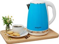 MARADO Elektrische waterkoker, stil, 2 liter, super krachtig, 1500W, model MA-0201, blauw
