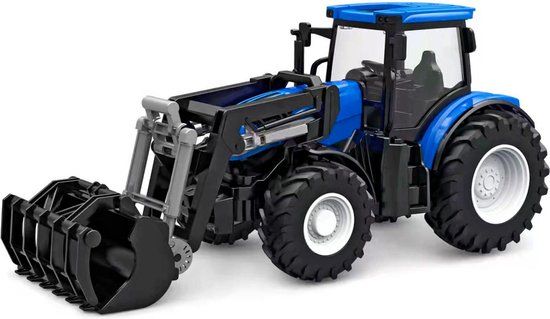 Kids Globe RC Tractor met Frontlader - Blauw - 27 cm - Kunststof