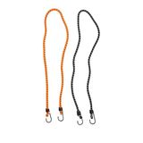 Cogex Bagagespin - 2x - oranje / zwart - 2 haken - 1 mtr - elastiek - bagagebinder/bindelastiek