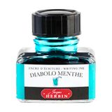 Jacques Herbin 13033T - Een flacon schrijfinkt 30 ml voor vulpennen en rollerbalpennen, Diabolo menthe - Gemaakt in Frankrijk