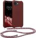 kwmobile telefoonhoesje geschikt voor Apple iPhone 17e / iPhone 16e - Hoesje van siliconen met telefoonkoord - In bordeaux-violet