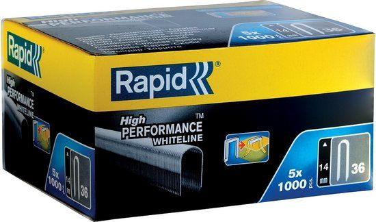 Rapid Kabelnieten Wit No. 36, 14 mm, 5x1.000 stuks