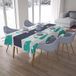 Bonamaison Tafelkleed, Anti-Mold, Sneldrogend, Waterdicht, 100% Polyester Tafellaken, Turkoois, wit, 140 x 200 Cm