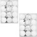 Boules de Noël 48 pièces Ø6cm - Mat Brillant Scintillant - Plastique Blanc