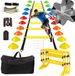 Unyqoos® Complete set d'entraînement de football avec échelle, cônes, haies, écran de résistance, corde à sauter et sac de transport
