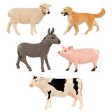 Idena 40390 - Speelfigurenset, 5 kunststof boerderijdieren, elk ca. 10 cm hoog, dierfiguren voor kinderen vanaf 3 jaar