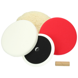 Hikoki Set de démarrage disque de support 160 mm avec velcro, peau de mouton, mousse blanche et rouge