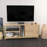 Hanah Home Glamorous tv-standaard, goud & oak, 120 x 35,3 x 50,8 cm