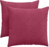 vidaXL - Coussin d'assise - 2 pièces - Rouge vin - 45 x 45 cm - Tissu velours côtelé