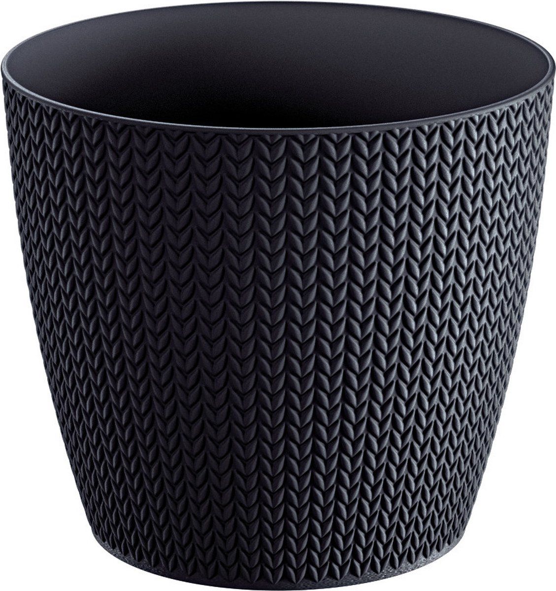 Prosperplast Stijlvolle plantenpot/bloempot kunststof dia 22 cm antraciet grijs