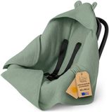 Totsy baby Mousseline Babydeken – Lichte Ademende Inbakerdeken Autostoel met Capuchon voor de Zomer – Temperatuurregulerend voor Kinderwagen en Pasgeborene 90×90 cm Salie Oeko-Tex