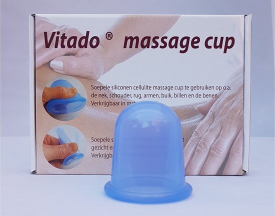 VITADO Cellulite cupping massage cup voor vacuÃ¼m cupping bindweefsel siliconen 5 5 cm blauw