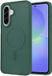 Selected by GSMpunt.nl Hoesje voor Samsung Galaxy A56 – Hybrid Back Cover - Compatible met MagSafe – Schokabsorberend TPU & Hard PC – Matte Semi Transparante Beschermhoes Groen