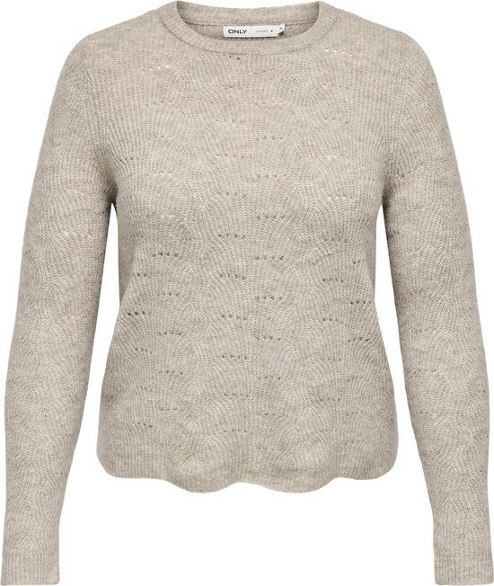 ONLY ONLLOLLI L/S PULLOVER KNT NOOS Dames Gebreide Trui Taupe Grijs 3XL