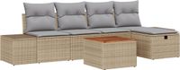 vidaXL Tuinbank Set 6-delig Beige Polyrotan