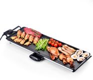 Swiss Haus® TP70 Bakplaat L – 1800W Elektrische Grillplaat – Gourmet - PFAS Vrij – 70x23 cm – Afneembare Thermostaat & Handgrepen – Vetopvangbak – Teppanyaki - Tafelgrill voor 6-8 Personen – Zwart