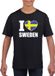 Bellatio Decorations I love Sweden Zwart supporter shirt kinderen - Zweeds shirt jongens en meisjes 146/152