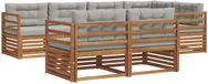 vidaXL Hoek loungeset 7-delig acaciahout naturel et gris clair