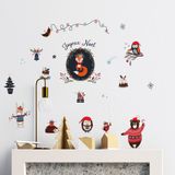 Ambiance Sticker Kerstmis Merry Christmas zelfklevende stickers Kerstmis decoratie feestjes voor slaapkamer en woonkamer kinderen Kerstmis dieren feest - H110 x L140 cm
