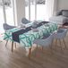 Bonamaison Nappe, Anti-moisissure, Séchage rapide, Imperméable, 100% Polyester Nappe, Turquoise, blanc, 140 x 200 Cm