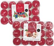 Atmosphera Acorde Theelichtjes - 60x - 30x Rode Vruchten - 30x Appel/Kaneel - Aroma/Geurkaarsen