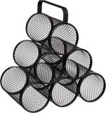5Five Wijnflessen rek/wijnrek industrieel - Zwart - voor 6 flessen - 28 x 18 x 25 cm - Wijnfles houder - Metaal
