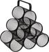 5Five Wijnflessen rek/wijnrek industrieel - Zwart - voor 6 flessen - 28 x 18 x 25 cm - Wijnfles houder - Metaal