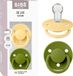 BIBS De Lux Fopspeen - 0+ mnd - 2-pack - Rond - Pale Butter/Wasabi
