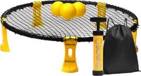 2BEHOME Roundball set inclusief 3 ballen, ballenpomp en meeneemtas - Geel