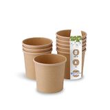 GREENBOX Biologische kartonnen bekers eetbekers van kraftkarton, bruin, composteerbare beker met PLA binnencoating, soepbeker, to-go, ijsbeker, karton, 25 biologische wegwerpbekers, biologisch