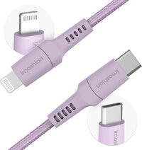 iMoshion Lightning naar USB C Kabel - 2 meter - Lila - Gevlochten Nylon