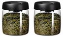 Bocaux en verre transparent avec couvercle hermétique sous vide, set de 2 pièces