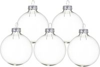 Kaemingk B.V. Boules de Noël - 10x pièces - transparent - verre - 6 cm - brillant/mat