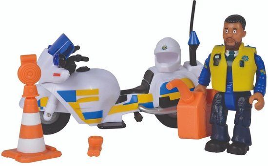 Brandweerman Sam Politie Motorfiets met Figuur - Speelgoedvoertuig - Vanaf 3 Jaar