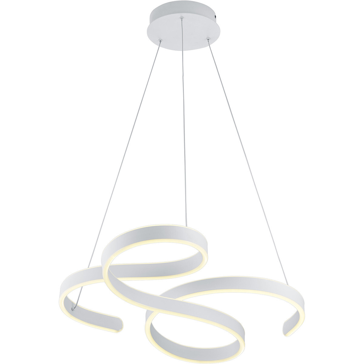 BES LED LED Hanglamp - Hangverlichting - Trion Frinco - 52W - Warm Wit 3000K - Dimbaar - Rond - Mat Wit - Aluminium