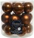 Decoris Kleine kerstballen - 18x st - kaneel bruin - D4 cm - glas - kerstversiering