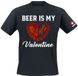 Alkohol & Party Beer Is My Valentine Heren T-shirt - zwart - 3XL