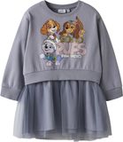 Name it Jurk Paw Patrol Lange Mouw Katoen Jersey Tule Lavender Gray